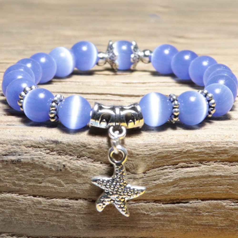 Starfish Opal Beaded Bracelet - Purple